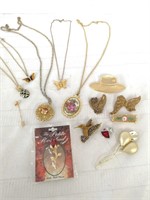 Beautiful brooches and necklace lot