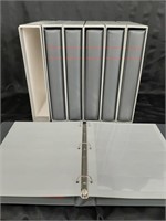 6 Gray Stamp Collecting Binders in hard cases