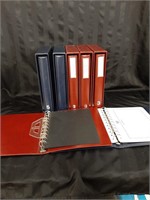 7 Stamp Collecting Binders - 5 binders in cases