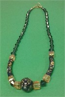 Cloisonne & Crystal Necklace 16"