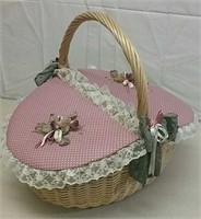 Decorative Wicker Covered Basket