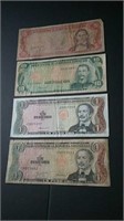Four Older Dominican Republic Banknotes