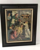 Old Framed Double Cola Poster