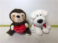 Set of Two Valentine's Day Stuffed Animals