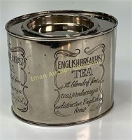 English Breakfast Tea Silver Plate Canister
