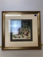 Bowls of Grapes Picture in Gold Frame, 24" x 24"