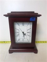 Cherry finish Wood Quartz Clock W/storage
