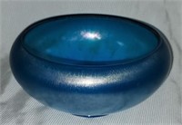 Beautiful Blue Fenton Stretch Glass Bowl