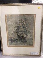 "Escape of the Frigate Constitution" Framed Pic