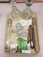 Tray: Pharmaceutical Items & (2) Stopper Bottles