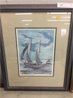 Framed "Chesapeake Bay Bugeye" by John Mall