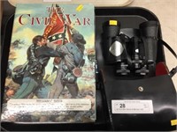 (3) Civil War Albums & Mercury 7x35 Binoculars