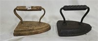 Lot of 2 cast iron, irons