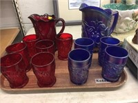 (2) Glass Water Pitcher Sets
