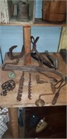Lot of antique barn tools
