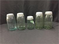 (5) Assorted & Dated Mason Jars