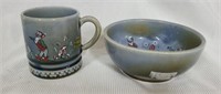 Irish porcelain wade armagh cup and bowl