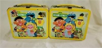 Pair of 1979 Yellow Metal Sesame Street Lunchboxes