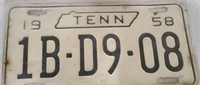 1958 Tennessee license plate