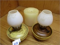 Early Oil Lanterns and Candle