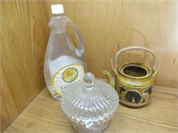 Lamp Oil/Tea Kettle/Glass Candy Dish