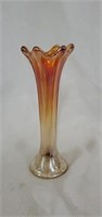Orange Carnival Glass Strech Glass Vase