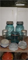 Estate lot of Ball jars and lids, Rare