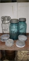 Estate lot of ball jars and lids