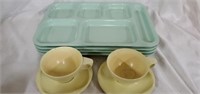Vintage Dallas Ware Plastic Trays & Cups/Saucers