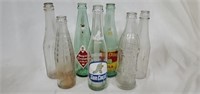 Lot of 7 Vintage Soda Glass Bottles & More