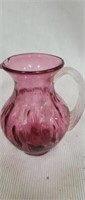 Beautiful pink Fenton small pitcher