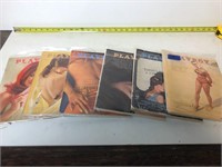 Set of Six Vintage 1960s and 70s Playboy Magazines