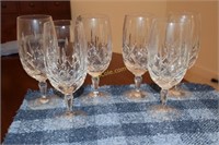 5 Heavy Crystal Water Goblets