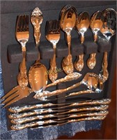 8 place Gorham Stainless Flatware set w/serving