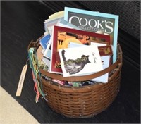 Basket of Books; Candles; lighted paperweight