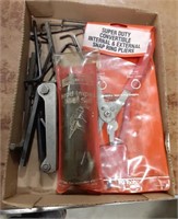 Hand impact tool and snap ring pliers