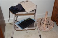 Step Stool/Basket & (5) purses