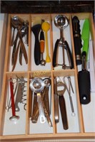 (6) Kitchen Drawer w/utensils; tools; kitchen