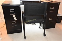 Desk w/filingCabinets and chair