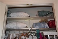 Contents of Closet to include Clothes, Pillows;