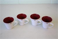 3 Red Rose Tea Mugs