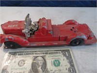 Early Aluminum 9.5" Fire Truck Toy