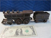 Antique 2pc Cast Iron Train Toy Early NICE