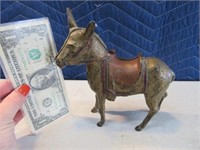 Early 7" Metal Donkey Animal Bank