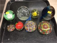(8) Glass Paperweights