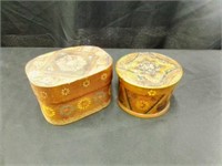 (2) 18th C Decorated Miniature Band Boxes