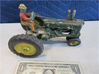 Early 8" Aluminum Metal Toy Tractor w/ Rider