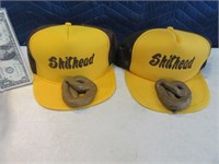 Lot (2) SHITHEAD Snap Back Ball Caps Hats Unique
