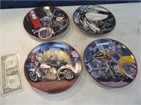 4pc HARLEY Franklin Mint 8.5" Plate Collector SET