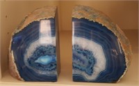 814 - STUNNING AGATE BOOK ENDS